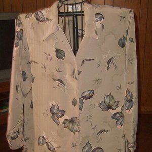 Tess Women's Long Sleeve Button Down Blouse Size 2X